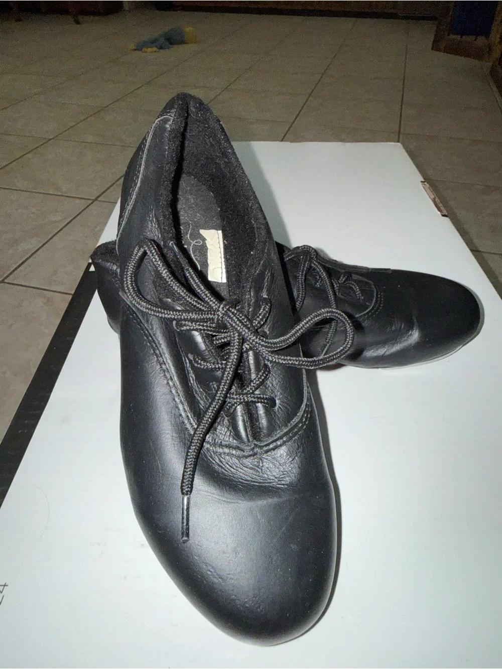 Black Women's Leather Lace-Up TAP Shoes